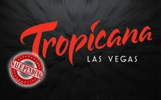 Sale Pending Stamp over the Tropicana Las Vegas Logo