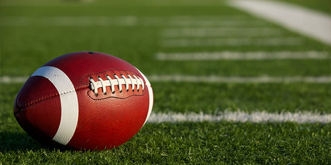 a football on a field 