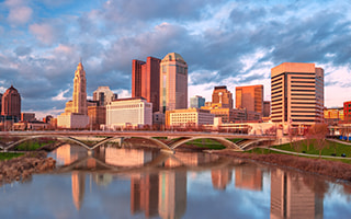 Landscape of Columbus, the capital city of Ohio.